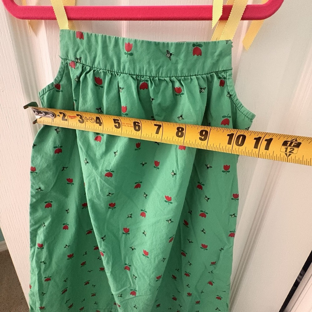 Hanna Andersson Green Tulip & Bee Shift Dress Girl's Size 120 - Picture 3 of 7